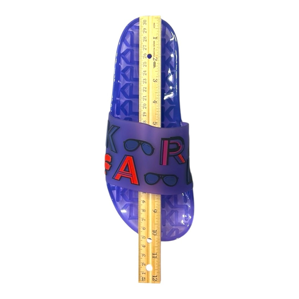 Karl Lagerfeld Tylee Blue Smoke Translucent Pool Slides Womens Size 10 NEW - Picture 8 of 8